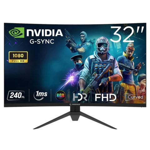 Rampage DROP DR32R240C 32-Inch Curved Gaming Monitor 240Hz 1ms FHD VA HDR FreeSync - Black