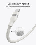 Anker USB-C to USB-C Cable 240W Upcycled-Braided 0.9m/3ft - Super Fast Eco-Friendly Charging
