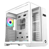 GAMEON Infinity Midnight Series ARGB Mid Tower Gaming Case - White (4 ARGB Fans Included)
