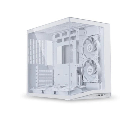 LIAN LI O11 Dynamic Mini V2 ATX Mid Tower Gaming Case - White (Fans Not Included)