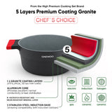 Daewoo X Series Non-Stick Granite Coating Cookware Set Of 9 - Black