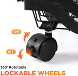 3 Layer Adjustable Foldable Movable Storage Rack with 360° Rolling Wheels & Mesh Baskets for Kitchen Organization