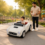 Premium 12V RC Kids Electric Ride-On Retro Car with Parent Remote Control, Music System, LED Lights, Soft Start, USB/AUX, Rechargeable Battery, 30Kg Load Capacity for Ages 3–8