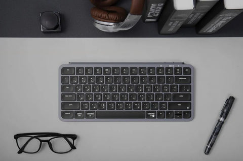 Keychron, B1 Pro Ultra-Slim Wireless 75% ZMK Custom Keyboard for Windows & Mac, English/Arabic - Space Grey
