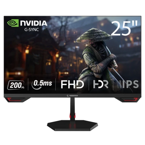 Rampage CR25R180 25-Inch Flat Gaming Monitor 180Hz 0.5ms Fast IPS FHD FreeSync G-Sync - Black