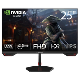 Rampage CR25R180 25-Inch Flat Gaming Monitor 180Hz 0.5ms Fast IPS FHD FreeSync G-Sync - Black