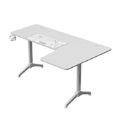 Gamax -R Gaming Table (L-Shaped) 160*100*75cm - with Mousepad Right - White ( Installation not included )