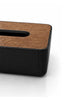 Reversible Tissue Box Holder with Wood & Leather Finish | K2850