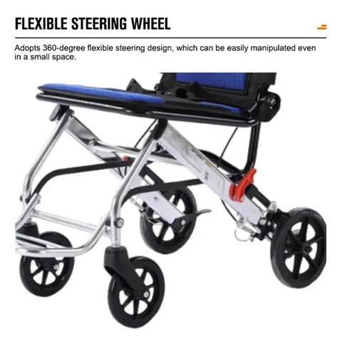 Lightweight Foldable Travel Wheelchair - (80 × 52 × 93 CM)