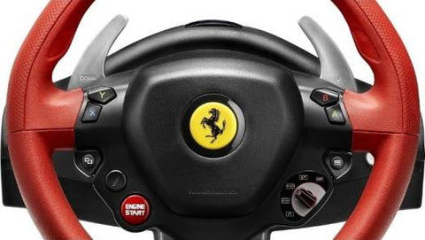 Thrustmaster Ferrari 458 Spider Racing Wheel, Kinect Detection LED, Adjustable Wheel Sensitivity, Central Clamping System, Xbox One, Red | TM-WHL-FRARI458-SPDR