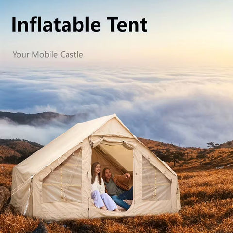 Inflatable Waterproof Family Camping Tent with Manual Air Pump – 6–8 Persons