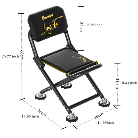 LingTe Adjustable Folding Fishing Chair with Padded Backrest & Carry Bag