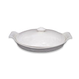 Porcelain Oval Plate With Cover - 13"