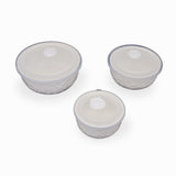 Round Porcelain Oven Tray Set with Lid - 3 pcs