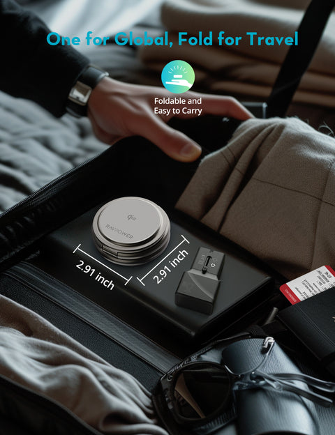 RAVPower RP-WC1008 Premium Foldable 3 in 1 Wireless Charger 15W