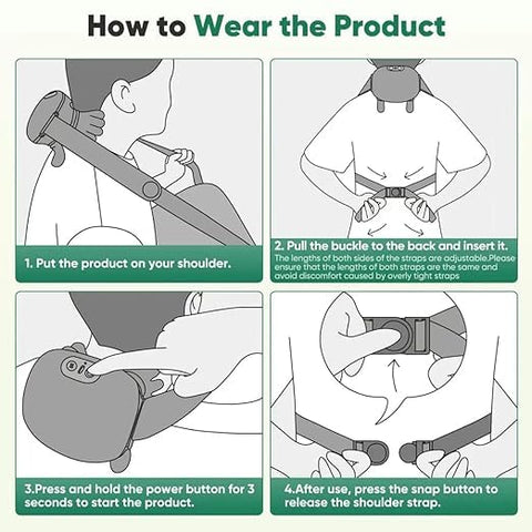 Black Bull Massage for Shoulder, Neck, Lower Abdominal, and Shoulder Massager with Heat Deep
