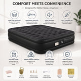 Double Inflatable Air Mattress with Electric Pump, Air Coil Support & 300 kg Capacity – 198 × 150 cm