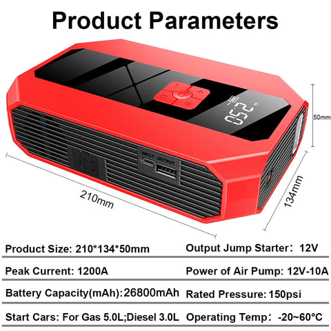 NHE Jump Starter 4 in 1 + Air Pump TM16E