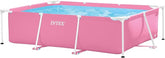 INTEX 2.2m x 1.5M x 60cm Pink Rectangular Frame Pool, Set-up Size: 2.20m x 1.50m x 60cm (28266NP)