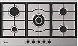 Midea Built-in Gas Hob, 90cm, 5 Burners, Stainless Steel
