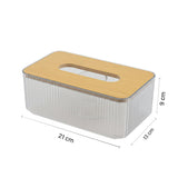Vetra Acrylic Tissue Box Holder with Bamboo Lid | K2851