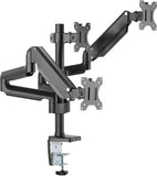 Twisted Minds Premium Triple Monitor Arm, Stand And Mount For Gaming And Office Use 17" - 27" Up To 7 kg With USB Ports - Black