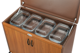 Wansa 4DTLL, Food Warmer Trolley with Teak Finish – 4 Dishes
