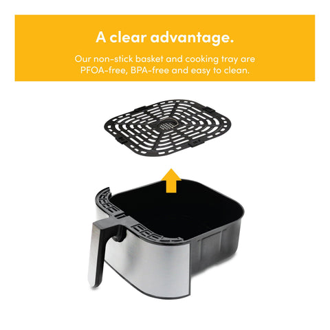 Nutricook, Air Fryer NC-AF205 – 1700W, 5.5L, SmartTemp, 10 Presets, Stainless Steel, Black