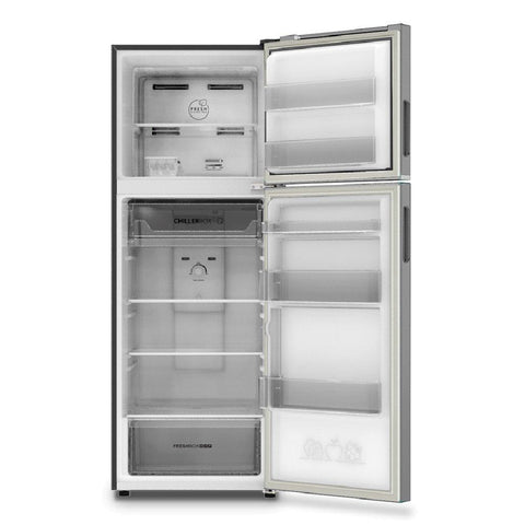 Haier Top Mount Refrigerator – 357 L, (12.6 CFT) No Frost, HRF-468NS (Silver)