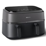 Philips Dual Air Fryer NA350/00 – 9L Dual Basket, 2750W RapidAir Plus, 8 Presets, Gray & Black
