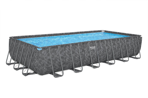 Bestway Rectangular Ultra Frame Pool Set 7.32M x 3.66M x 1.32M with Sand Filter Pump, Ladder & Cover
