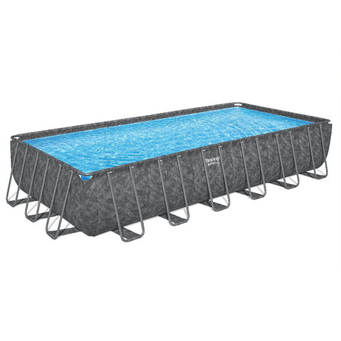 Bestway Rectangular Ultra Frame Pool Set 7.32M x 3.66M x 1.32M with Sand Filter Pump, Ladder & Cover