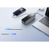 EcoFlow RAPID Power Bank (25,000mAh, 170W, 100W Built-In and Retractable Cables) - Silver