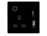 Gopeta, WiFi 13A UK Single Socket with 2 USB Outlets (USB-A & USB-C)