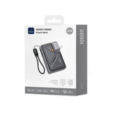 WiWU Knight Series 10,000 mAh Power Bank – 35W with Integrated CN+UK+EU Plug, Black