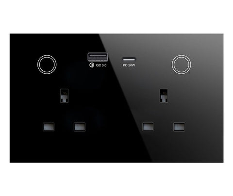 Gopeta, WiFi 13A UK Double Socket with 2 USB outlets (USB-A & USB-C)