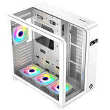 GAMEON Infinity Midnight Series ARGB Mid Tower Gaming Case - White (4 ARGB Fans Included)