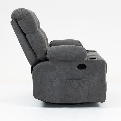 Black Bull Premium Sofa Swivel Rocker Recliner Size (H:101 W: 89.5 cm)- Fabric Dark Grey (Free Delivery and Installation)