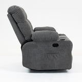 Black Bull Premium Sofa Swivel Rocker Recliner Size (H:101 W: 89.5 cm)- Fabric Dark Grey (Free Delivery and Installation)