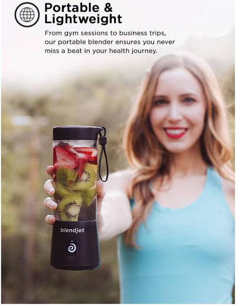 Blendjet V2 Portable Blender 16oz, Smoothie Maker, Fruit Blender, BPA-Free, 475ml, 200W, Sports Bottle, USB-C Rechargeable - Glacier