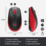 Logitech M190 Full-Size Wireless Optical Mouse – Red