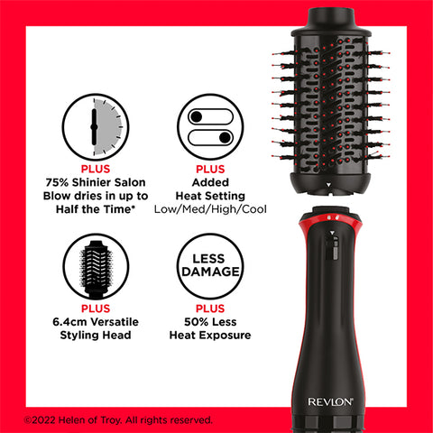 Revlon, One-Step Volumiser Plus – 30% Smaller Oval Brush, Titanium Ceramic Tourmaline, Ionic Technology – Smooth, Voluminous Hair