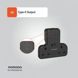 Porodo Multi-Port Wall Socket - Black