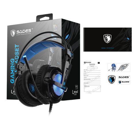 ساديس سماعة الألعاب لوكست بلس + إضاءة آر جي بي SA-904
