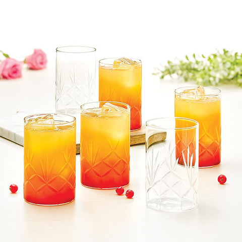 Borosil Meadow Vision Glass Tumbler Set of 6 – 350 ml