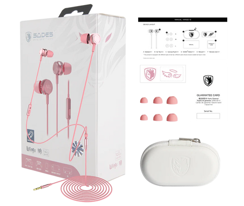 ساديس سماعات الألعاب وينجز 10-SA-610 - اللون الوردي