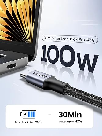 UGREEN USB-C to USB-C Charging Cable 100W 2m (Black)US300