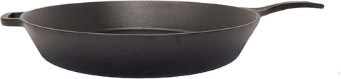 Westinghouse 30 cm Pre-Seasoned Cast Iron Skillet with Helper Handle and Pour Spouts – Black