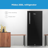 Midea Refrigerator GR 268L / NET 190L Side Door Jazz Black