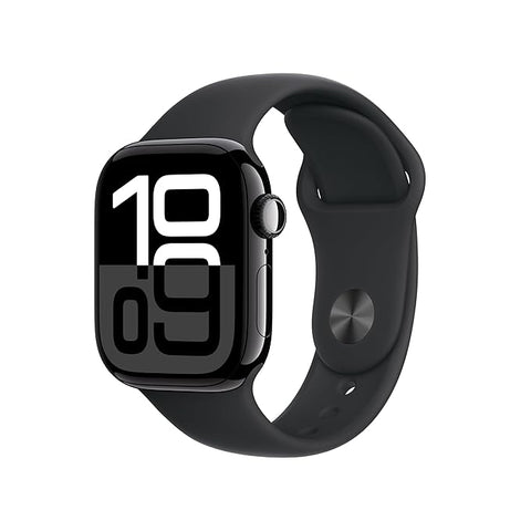 APPLE WATCH SERIES 10 GPS + CELLULAR 42MM JET BLACK ALUMINIUM CASE WITH BLACK SPORT BAND - S/M